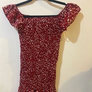 Off the shoulder red dress